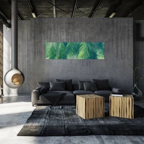 Obraz - Malowane drzewa iglaste (170x50 cm)