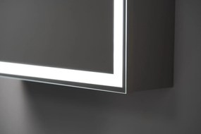 Szafka łazienkowa z lustrem NEO 52 cm czarny mat z oświetleniem LED KROFAM