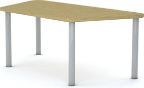 Stół szkolny Smart trapez 140x70 cm, rozmiar 4-6, blat dębowy / nogi szare
