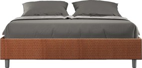 Łóżko wyposażone w stelaż z listwami tapicerowane 160x200 tkaniny Labirinto 04 Pomarańczowy Azelia