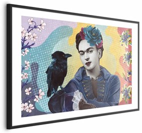 Plakat Totemiczna Frida 30x21 cm z ramą czarną z marginesem ARTGEIST B