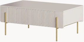 Stolik kawowy Malmi 100 cm z szufladami - kaszmir / złote nóżki
