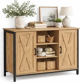 Komoda z półkami dąb artisan w stylu loft F8-B85