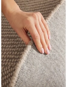 Beżowy wełniany okrągły dywan tkany ręcznie ø 150 cm Eleni Light Beige – Hanse Home