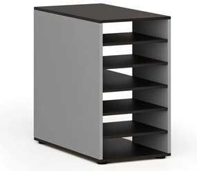 Szafka z półkami do biurka PRIMO GRAY, prawa, szary/wenge