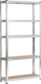 REGAŁ METALOWY 90x30x180 SREBRNY