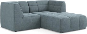 Niebieski narożnik z materiału bouclé (prawostronny/z szezlongiem) Aloha – Makamii