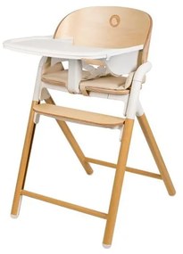 Lionelo - Krzesełko do karmienia 3 w 1 CELIA Biały / naturalne drewno