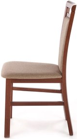 Klasyczne krzesło tapicerowane ciemny orzech + jasny brąz - Kensa 5X