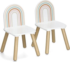 Zestaw mebli dla dzieci RAINBOW z MDF i sosny, stolik + 2 krzesła