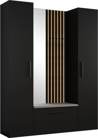 Masseno Garderoba MODULO 160,6/204/40 cm do Przedpokoju Nowoczesna Czarna