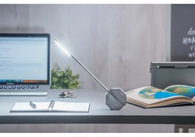 Szara lampa stołowa LED (wysokość 38 cm) Octagon One – Gingko