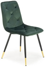 Zielone pikowane krzesło glamour welurowe N1-Z34