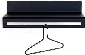 Czarny metalowy wieszak ścienny z półką 60 cm Sway – Spinder Design