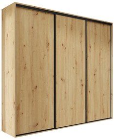 Szafa przesuwna dąb artisan + czarne paski - Estori 5X