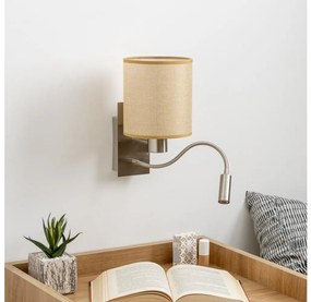 Brilagi - LED Kinkiet NUBILA 1xE27/25W/230V+LED/3W chrom/jasnobrązowy