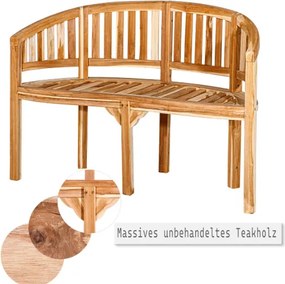 Ławka ogrodowa z drewna teakowego, klasyczny design, 120 cm