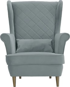 Fotel uszak skandynawski z podnóżkiem CLEO Ciemny brąz