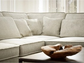 Szarobeżowy narożnik z tkaniny szenilowej (prawostronny/w kształcie litery L) Kirou – Maison de Rêve