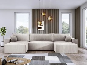 Narożnik POSO XL wolnostojący układ U z funkcją spania w tkaninie Poso 100 DomoHome