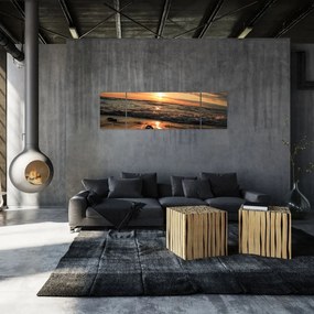 Obraz - Zachód słońca nad oceanem (170x50 cm)