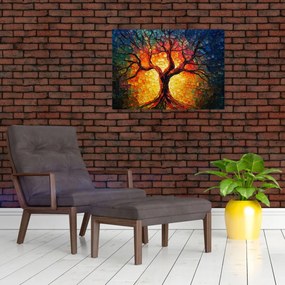 Obraz na szkle - Drzewo życia w mozaice (70x50 cm)