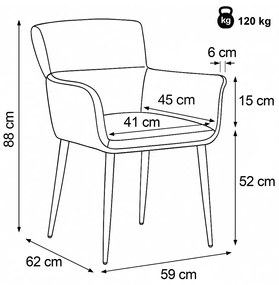 Zestaw krzeseł do jadalni DCH-J2159 GREY2, 2 szt.
