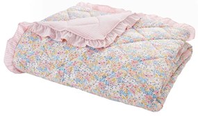 Różowa narzuta pikowana 220x230 cm Darcy Floral – Catherine Lansfield