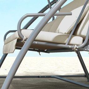 Zestaw poduszek siedziska Outsunny 170 cm do huśtawki Hollywood, beżowy