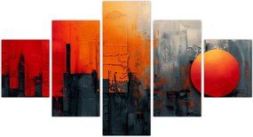 Obraz - Abstrakcyjny obraz miasta (125x70 cm)