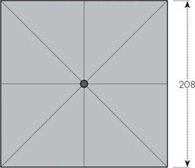 Derby Basic parasol z mechanizmem podnoszenia 210 x 210 cm – uchylny parasol - Towar rozpakowany (S290)