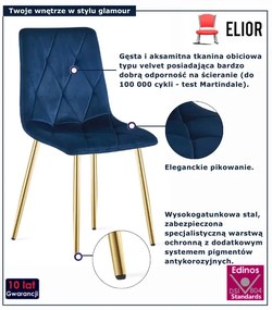 Granatowe krzesło tapicerowane glamour N9-W75