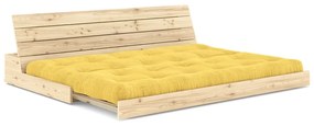 Żółta sztruksowa rozkładana sofa 196 cm Base – Karup Design