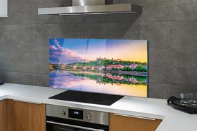 Panel Szklany Zachód Słońca nad Rzeką w Niemczech