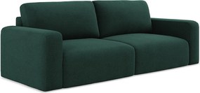 Kanapa 3-osobowa z funkcją spania - z tkaniny strukturalnej - butelkowa zieleń - KONA