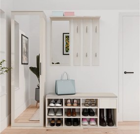 TALLIN Szafka na buty z siedziskiem i szufladą | 110x35x49 cm | Kaszmir |Przedpokój, Siedzisko