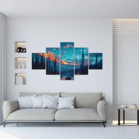Obraz - Kemping w górach (125x70 cm)