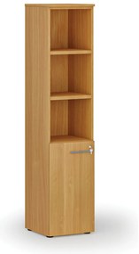 Szafa biurowa kombinowana PRIMO WOOD, drzwi na 2 poziomach, 400 x 420 x 1781 mm, buk