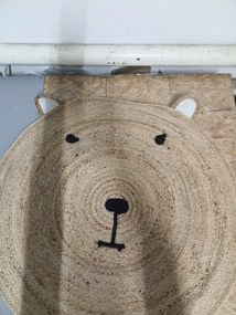 PROMOCJA Dziecięcy dywanik jutowy BEAR HEAD 100 cm II. jakość