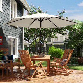 Outsunny Parasol ogrodowy 270 cm regulowany z korbką UV 50+ beżowy | Aosom PL