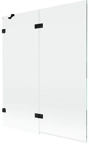 Mexen Lunar parawan nawannowy 2-skrzydłowy lewy 140 x 150 cm, transparent, czarny - 897-140-100-70-00-L