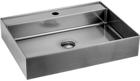 Umywalka ze stali nierdzewnej w kolorze srebra 55x42 cm Aurum – Sapho