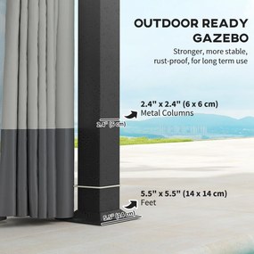 Outsunny pawilon ogrodowy 3x4 metalowy namiot ogrodowy z moskitierą dwupoziomowy dach jasnoszary do ogrodu altana | Aosom PL