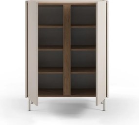 Kremowo-naturalna szafka w dekorze dębu 90x120x40 cm Lucile – Marckeric