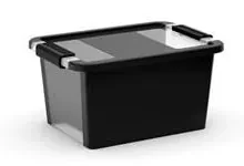 Czarny plastikowy pojemnik z pokrywką 36,5x26x19 cm Bi-Box S – KIS