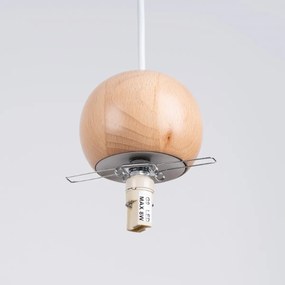 Lampa wisząca PEKKA 3P biała/naturalne drewno SOLLUX  LIGHTING