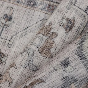 Dywan vintage INKA Klasyczny Medalion z Efektem Postarzenia Beżowo-Szary koło 200 cm x 200 cm