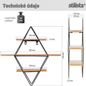 STILISTA Półka ścienna, św. drewno, 48 x 47 x 11 cm