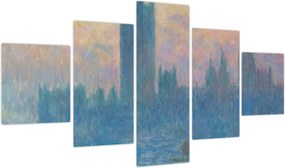 Obraz - Claude Monet, The Houses of Parliament, Sunset, reprodukcje (125x70 cm)