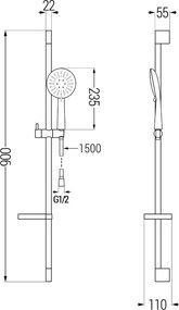 Mexen DS67 zestaw prysznicowy suwany, chrom - 785674583-00